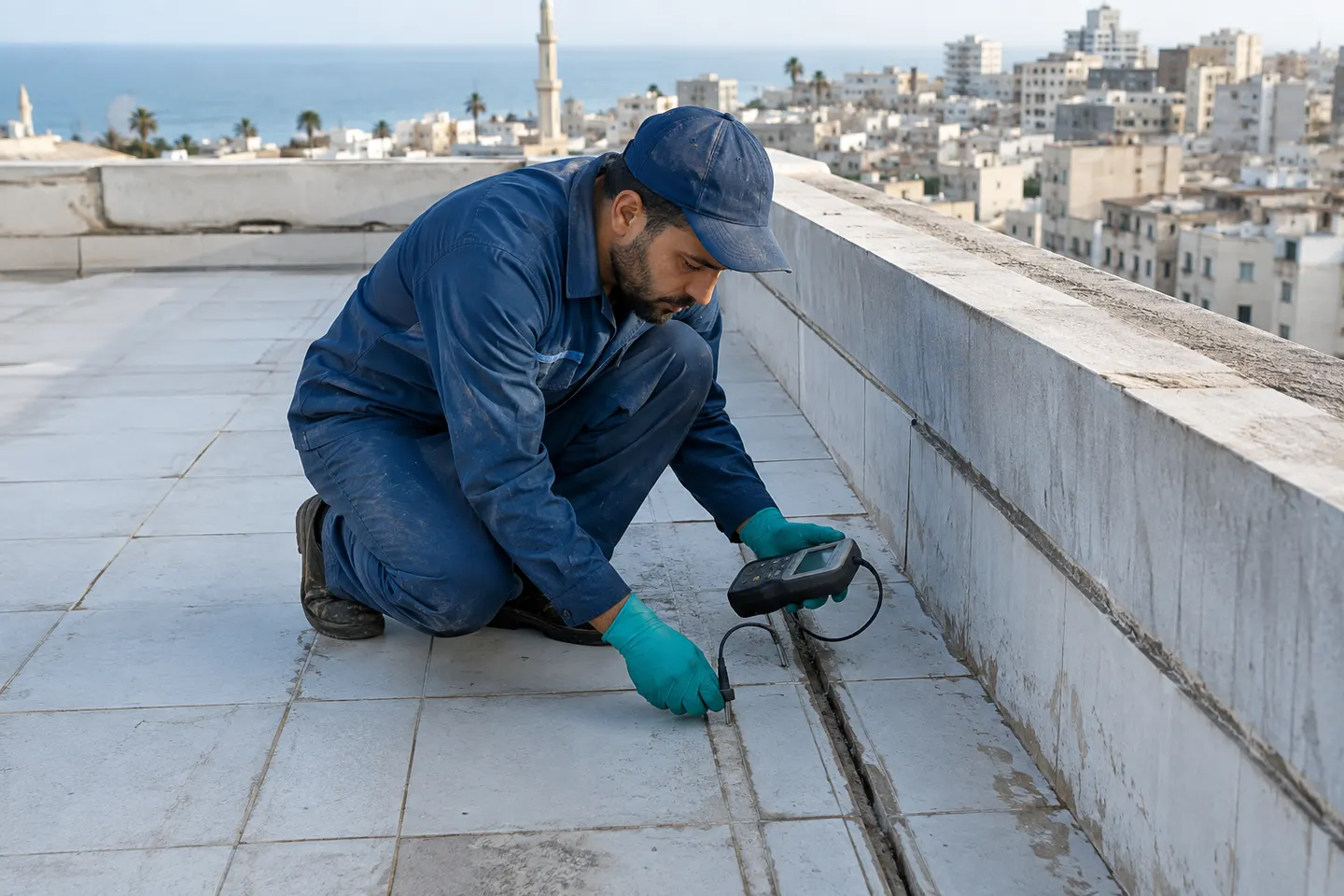 عزل أسطح مبلطة في الإسكندرية للفواصل والحواف ومسار المياه